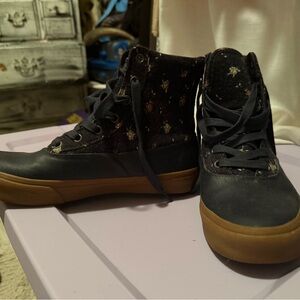 Vans Black and Brown High-Top Sneakers